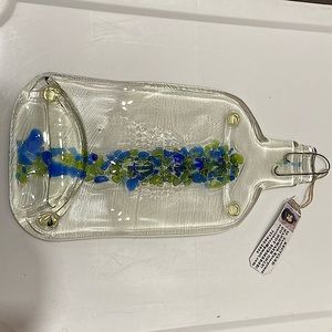 NEW Sea Glass Flattened Bottle Spoon Rest / Hanger